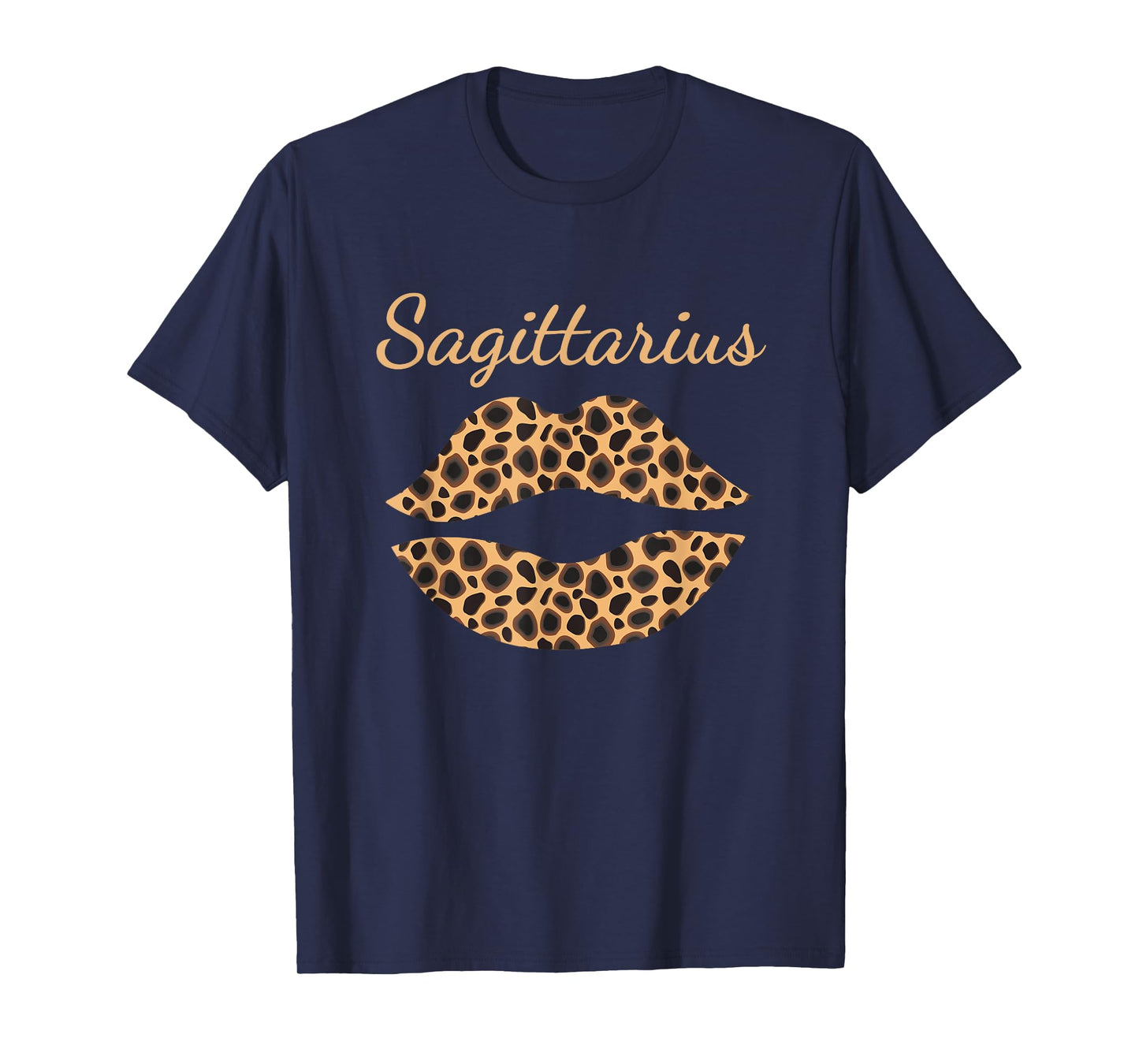 Sagittarius Leopard Lips Queen Zodiac Birthday T-Shirt