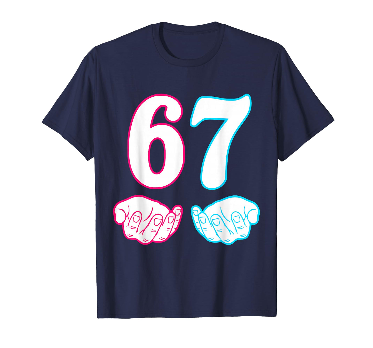 Six Seven 67 6 7 Kids 67 n Boys 6-7 Meme Hands Funny T-Shirt