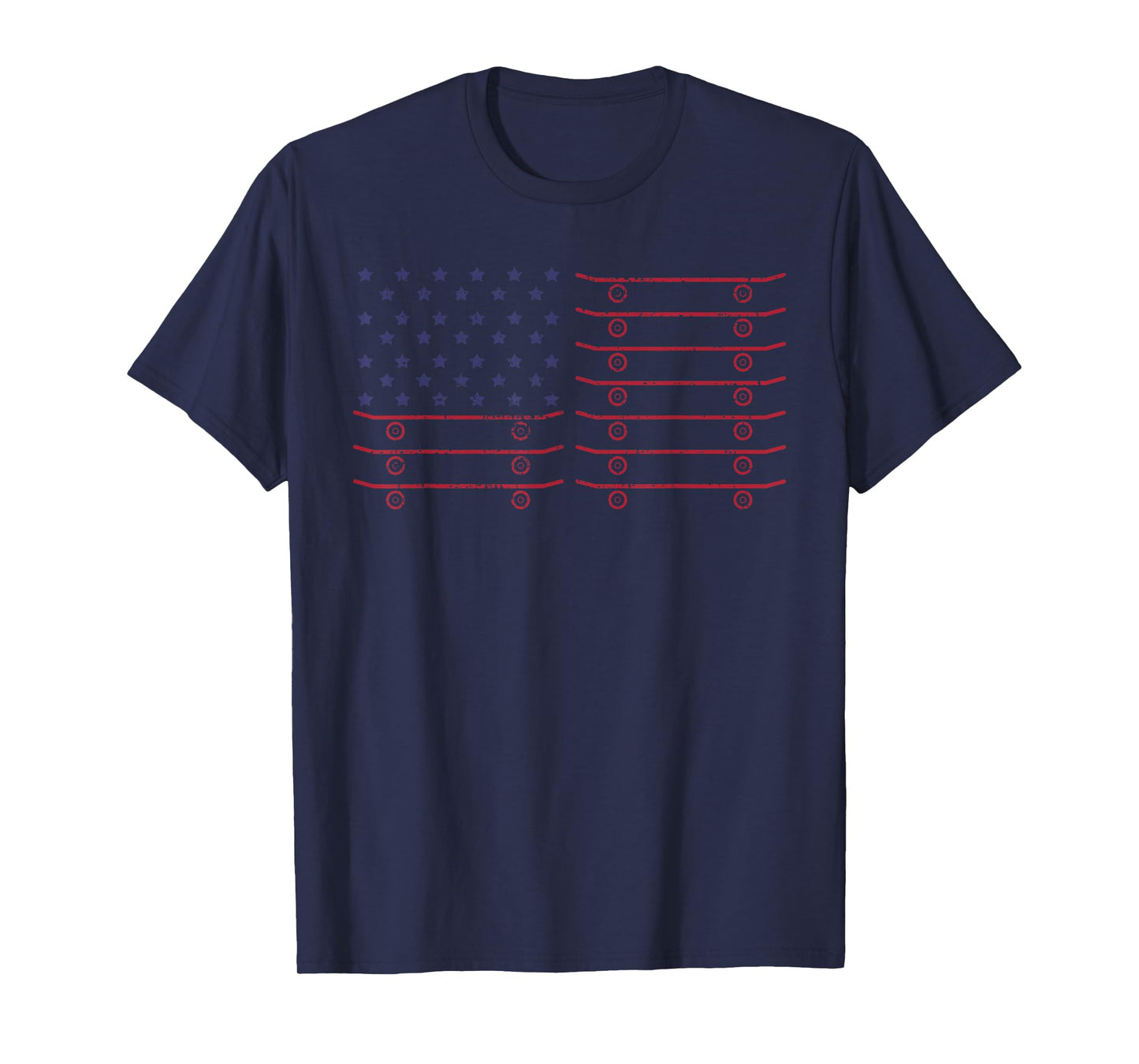 Skateboard USA Flag 4th of July Gift T-Shirt