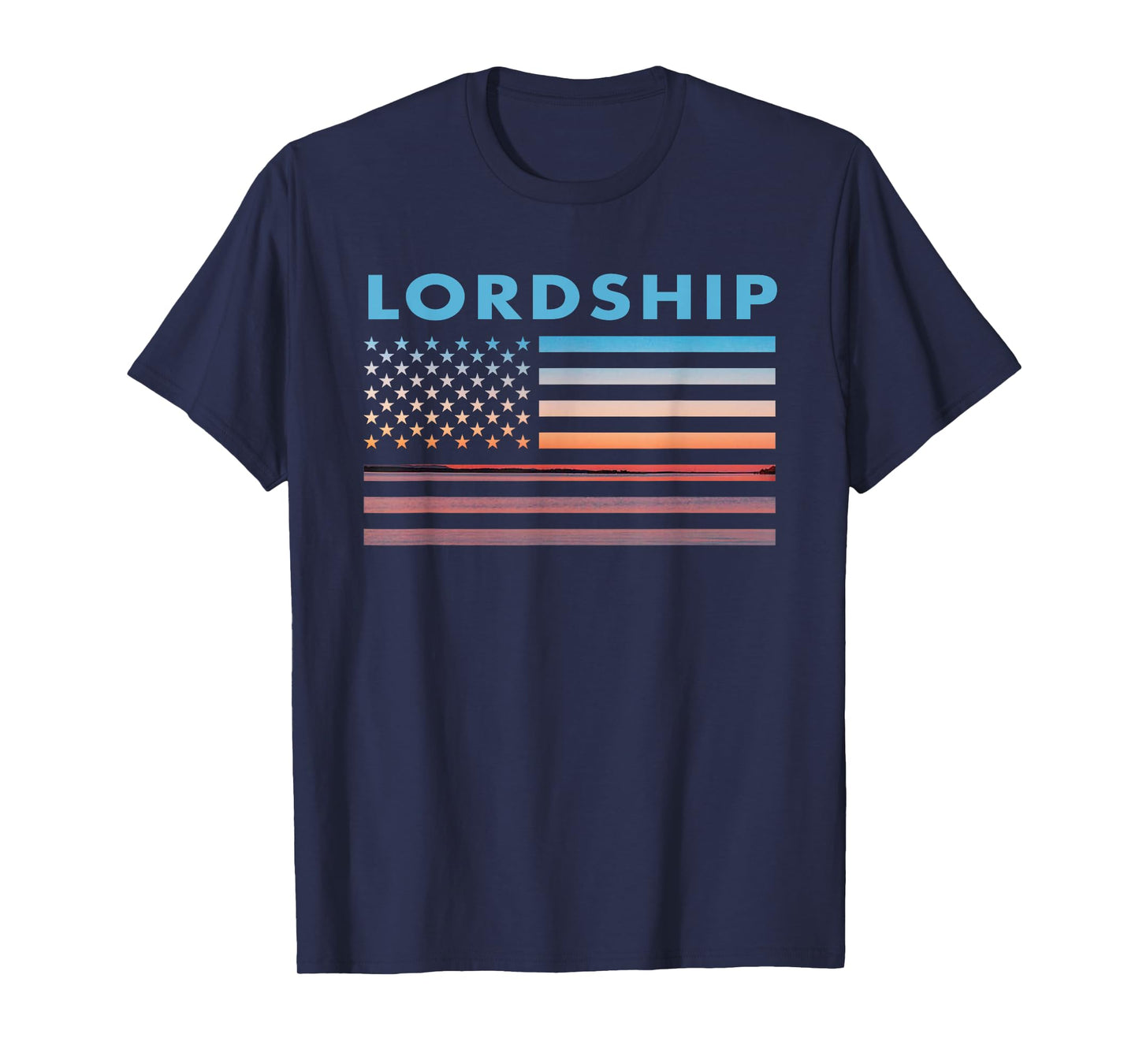 Vintage Sunset American Flag Lordship, Connecticut Women Men T-Shirt