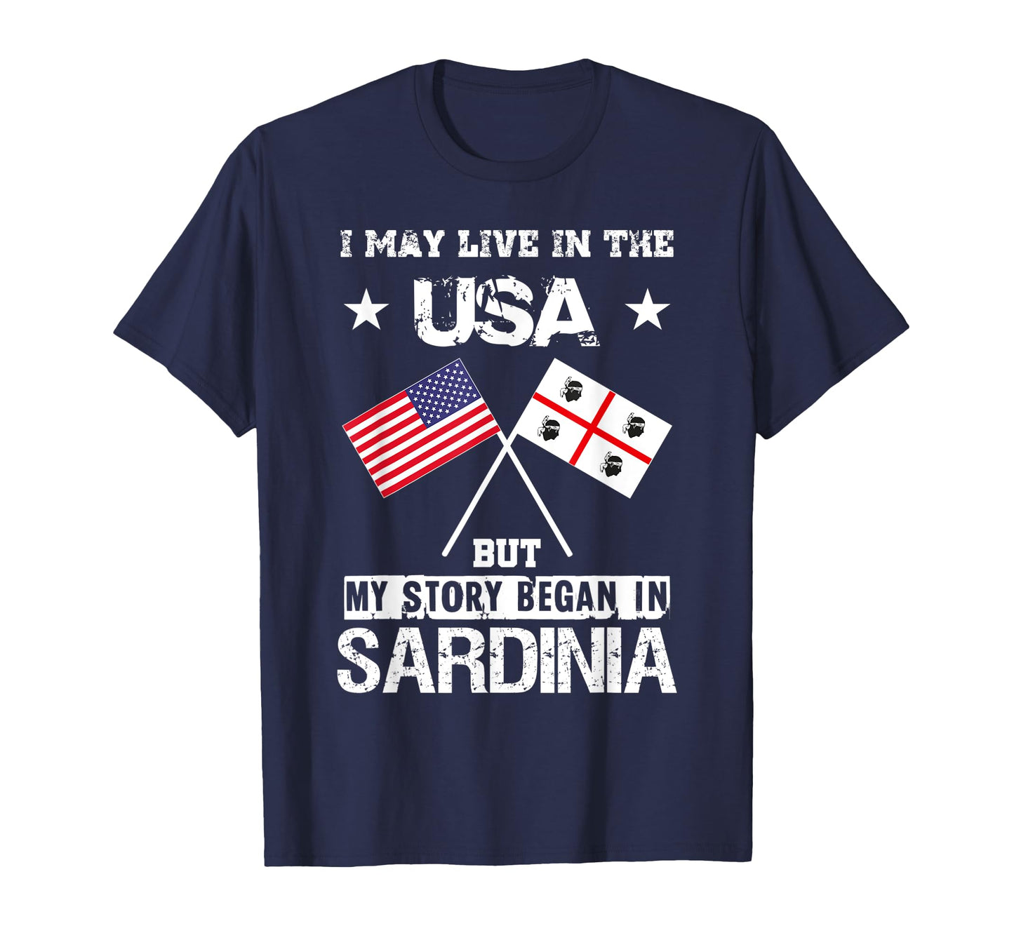 USA America Sardinia Flag My Story Began Sardegna T-Shirt