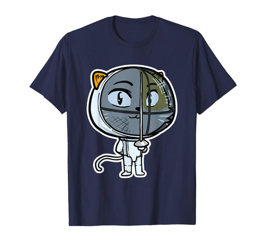 Cute Kawaii Cat Fencing Fencer Cat Lovers T-Shirt for Men Women Girls Kids