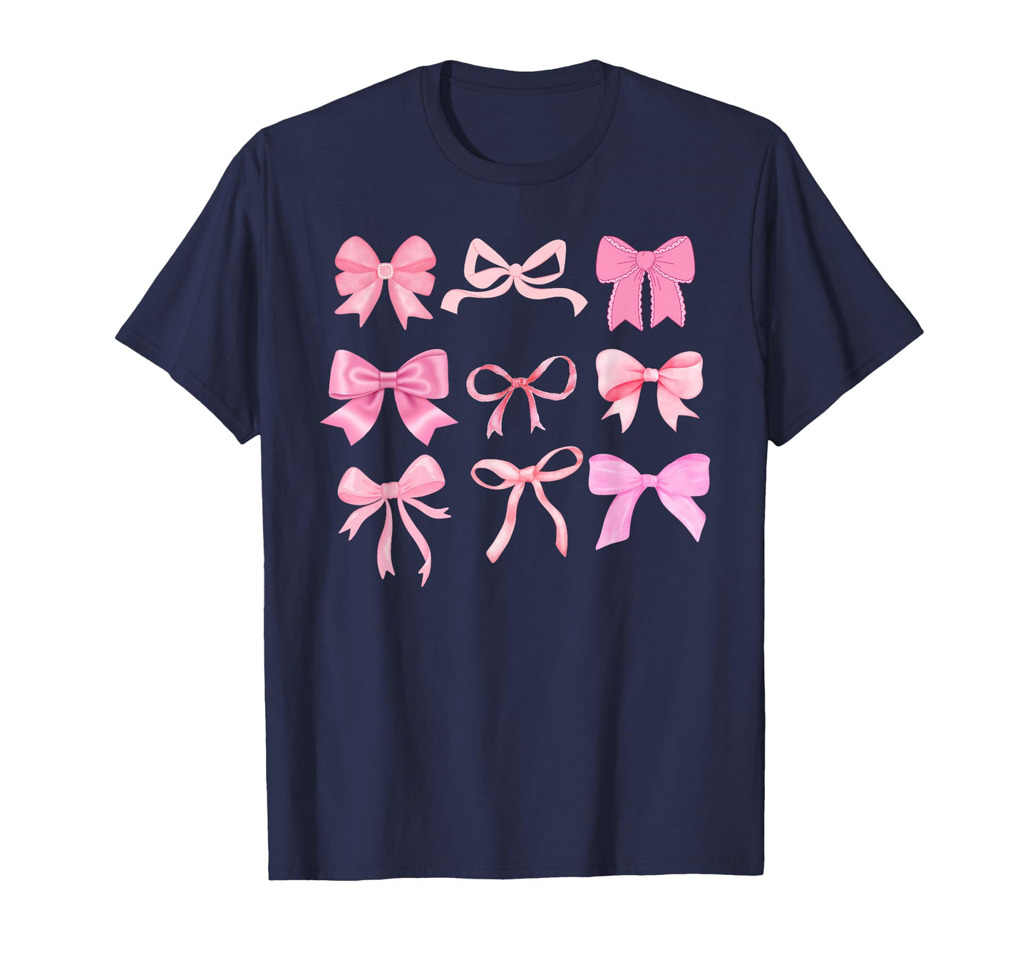 Pink Bow and Ribbon Cute Graphic for Girl Women T-Shirt