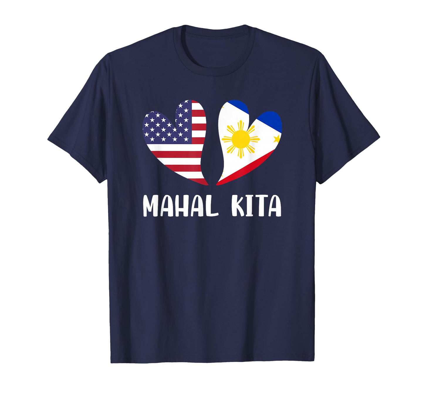 Mahal Kita Filipino American Lovers Pilipinas USA T-Shirt Small