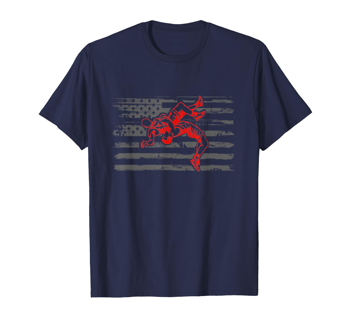 Patriotic American Flag High School College Wrestling T-Shirt for Women Kids Men