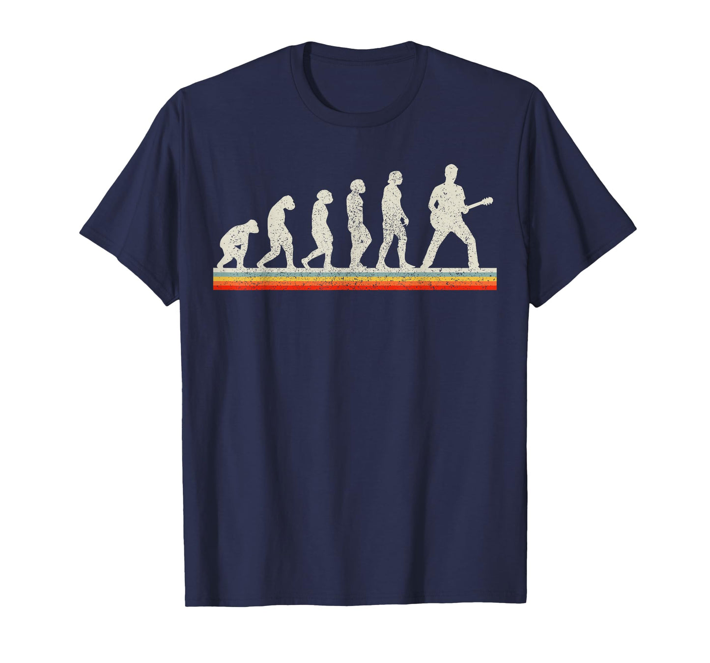 Guitar Player Evolution Vintage Retro Funny Guitar Gift T-Shirt