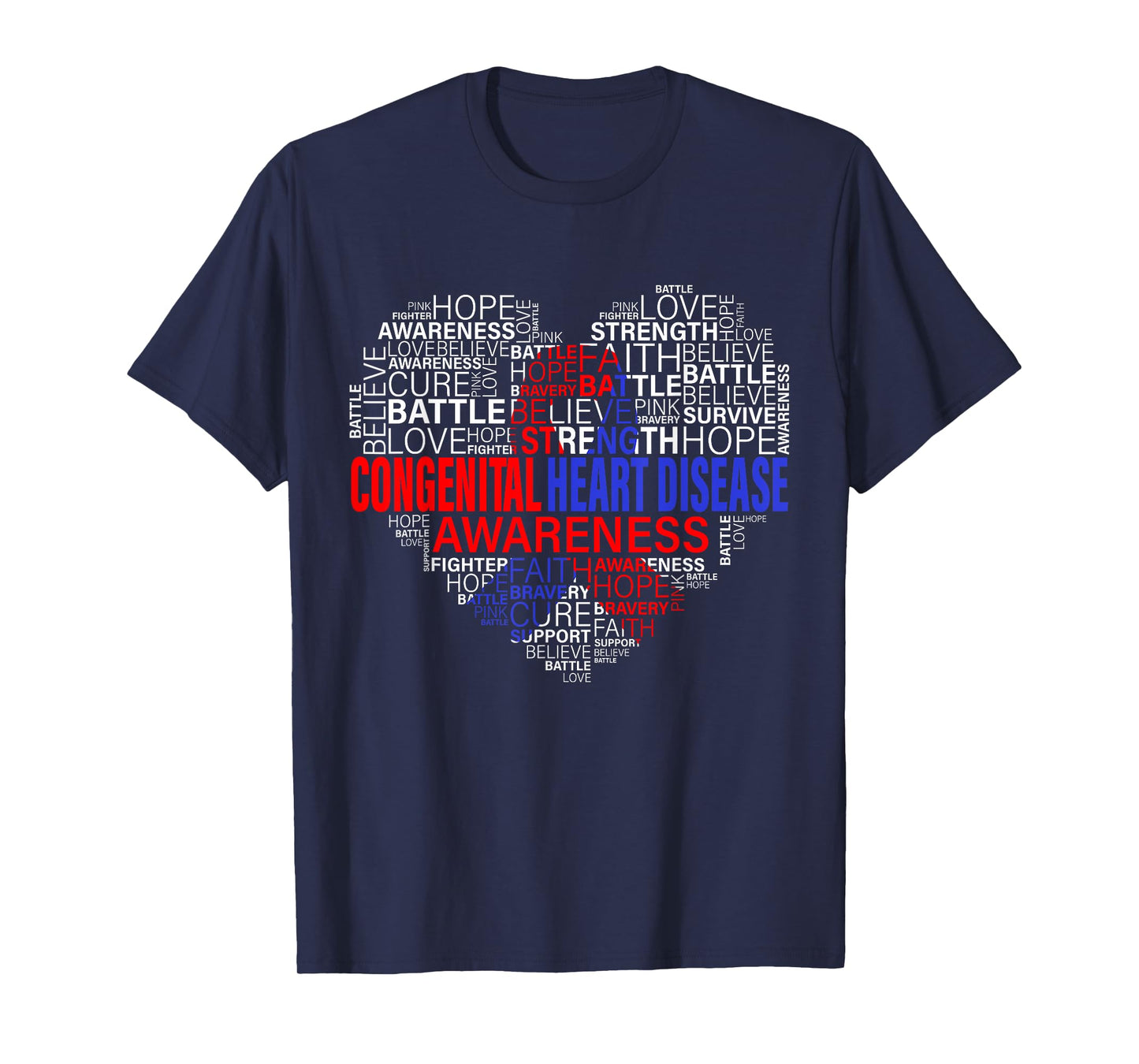 CHD Awareness Heart Disease Fighting Hope Support Warrior T-Shirt