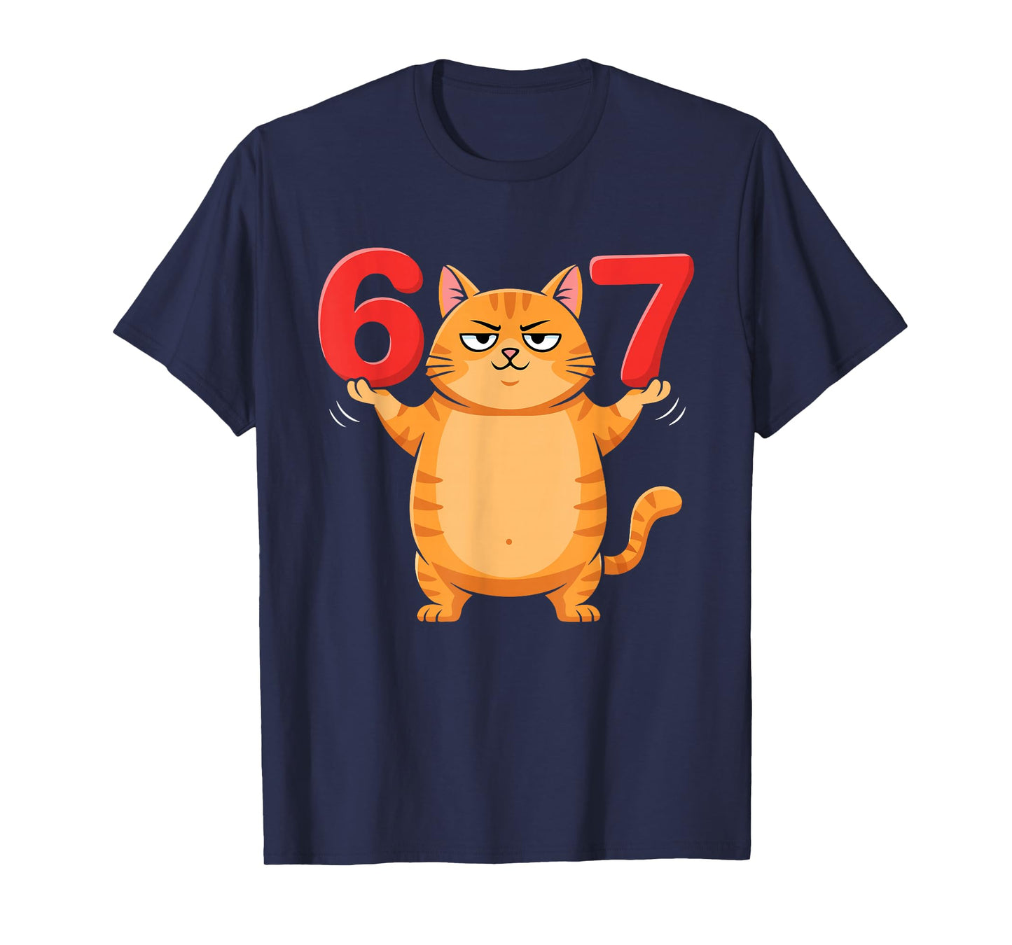 67 Funny Cat Six Seven Meme Gen Z Alpha Humor Animal Lovers T-Shirt