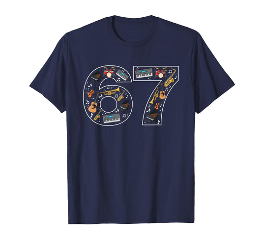 67 Musical Instruments Six Seven Music Teacher T-Shirt