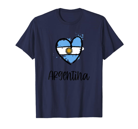 Argentina Heart Flag Cool America Spanish Argentinian Gift T-Shirt