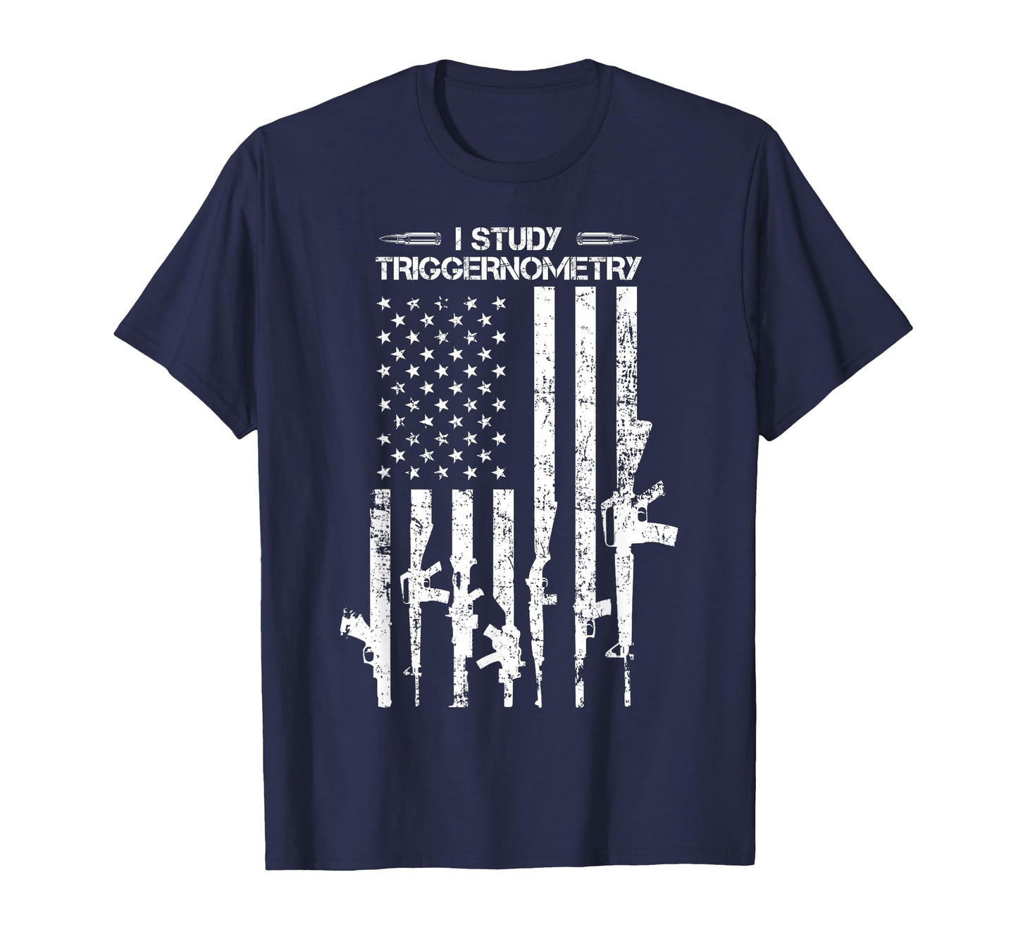 I Study Triggernometry - Funny Gun Pro Guns American Flag T-Shirt