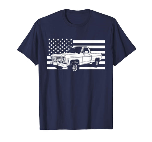 77 Square Body Truck American Flag Squarebody T-Shirt