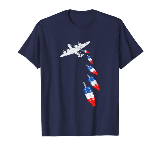 Vintage Bomb Pops Ice Cream American Flag Remembrance Day T-Shirt