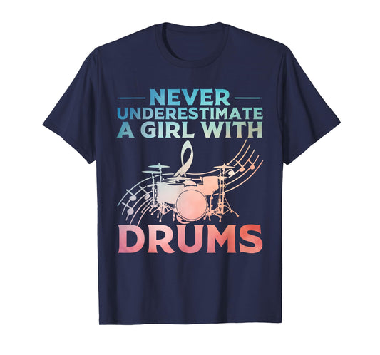 Best Drum Art For Women Girls Percussion Drumming Drummer T-Shirt