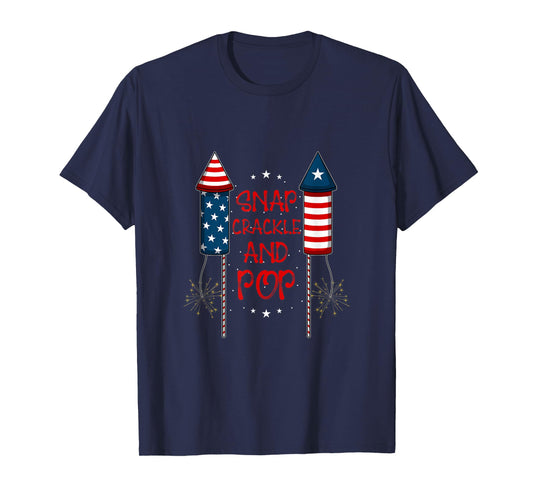 4h of July Fireworks Patriotic American Snap Crackle & Pop Women Men T-Shirt