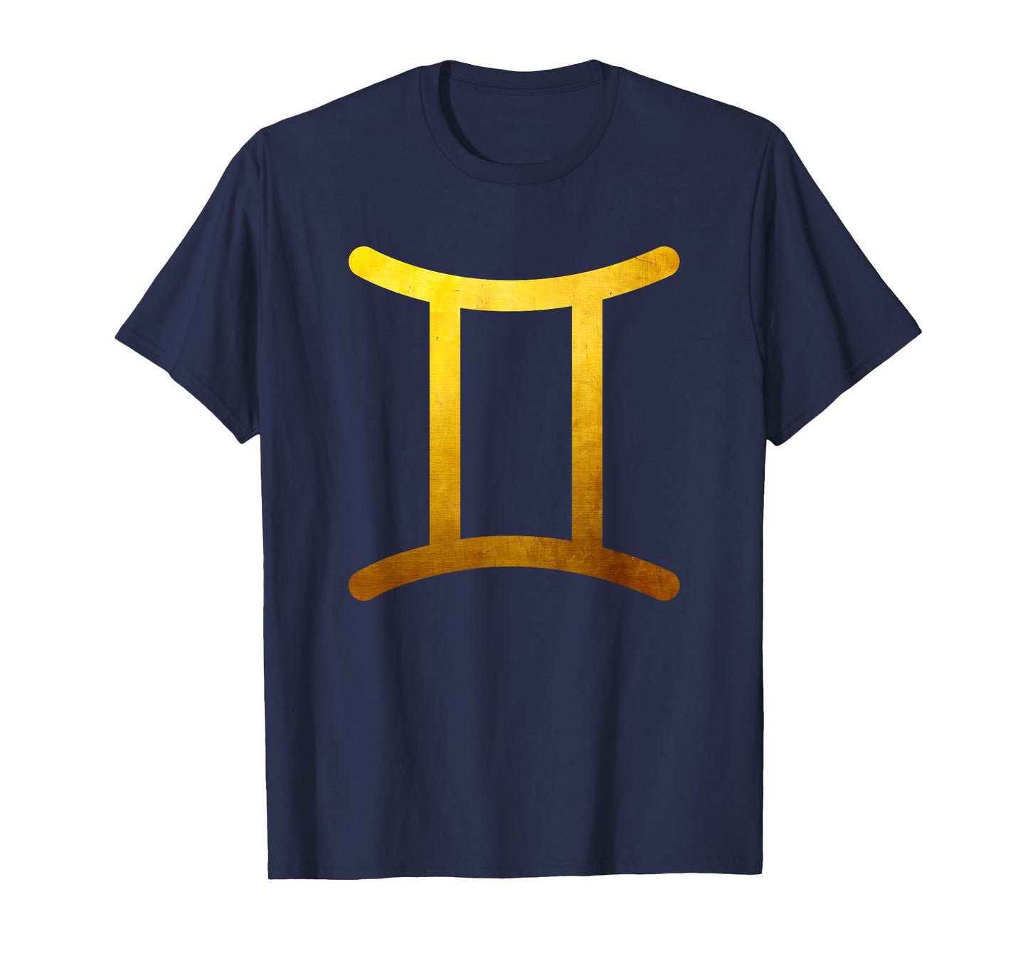 Vintage Gold Gemini Zodiac Symbol Art Astrology Star Sign T-Shirt