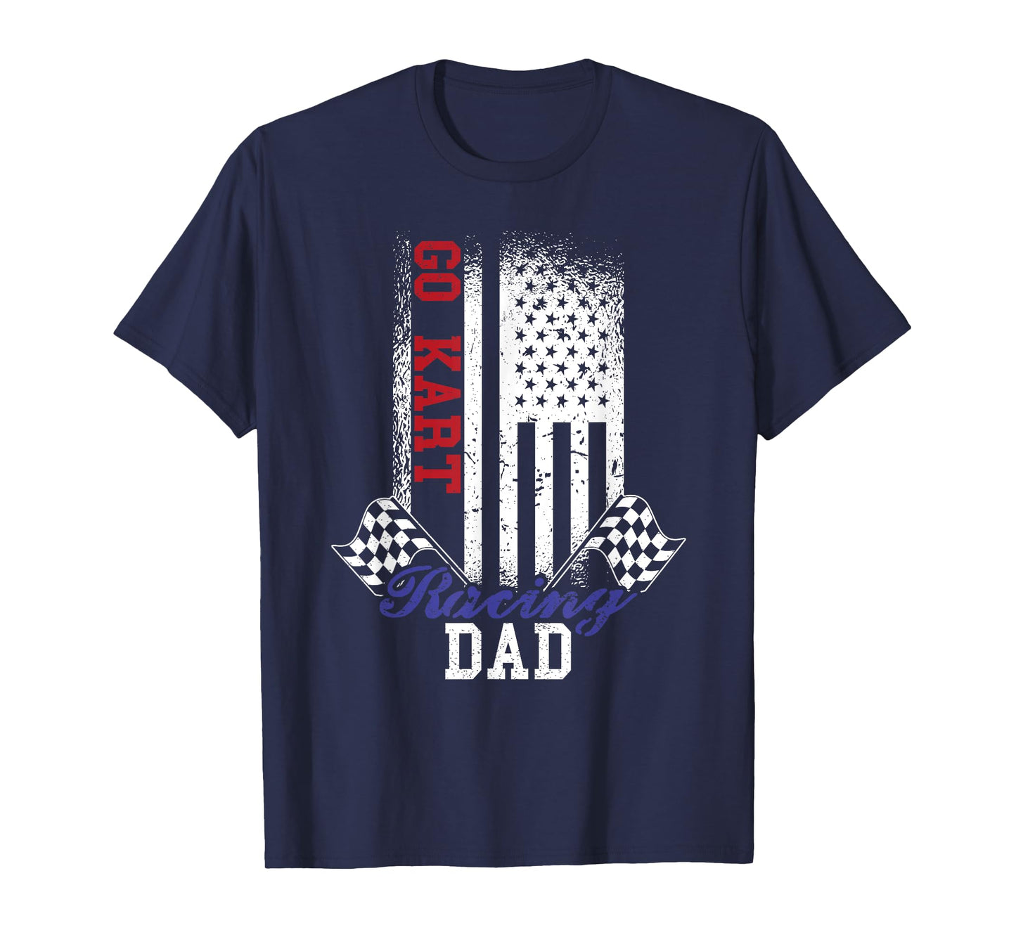 American Flag Go Kart Racing Race Dad Flag Design T-Shirt