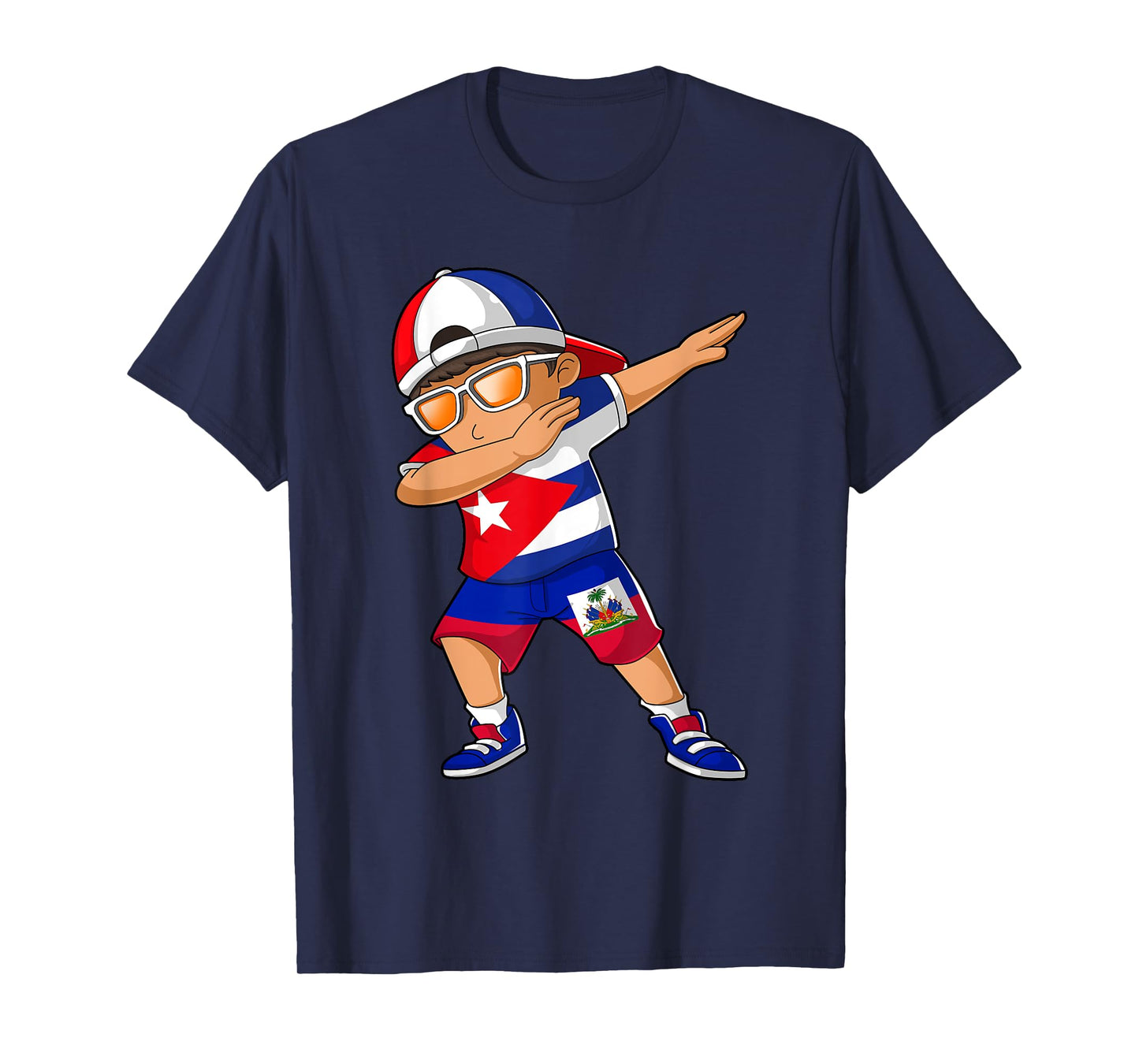 Half Cuban Half Haitian Boy Kid Cuba Haiti Flag T-Shirt