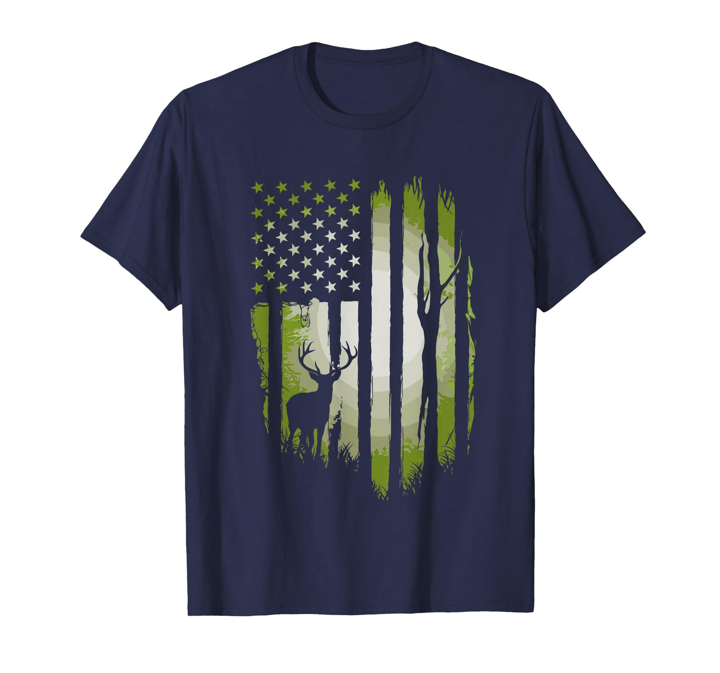 American Flag Deer Hunting USA Patriotic For Hunters T-Shirt
