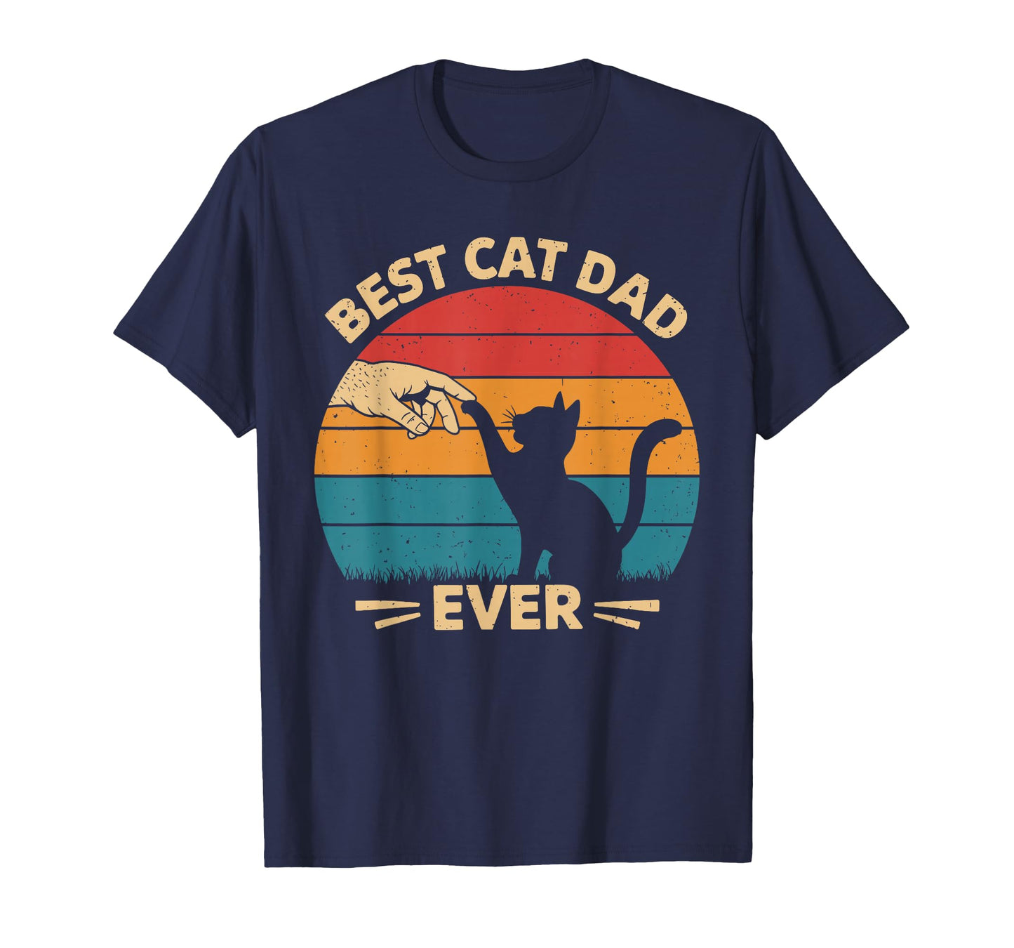 Best Cat Dad Ever | Retro Funny Cat Owner Lover Fathers Day T-Shirt