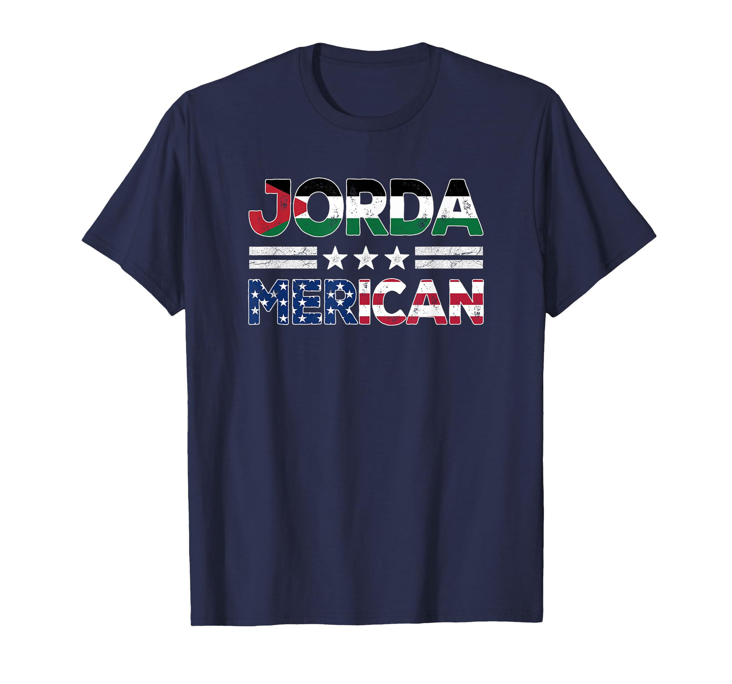 JordaMerican Half Jordanian American Flag US Dual Citizen T-Shirt for Women Men
