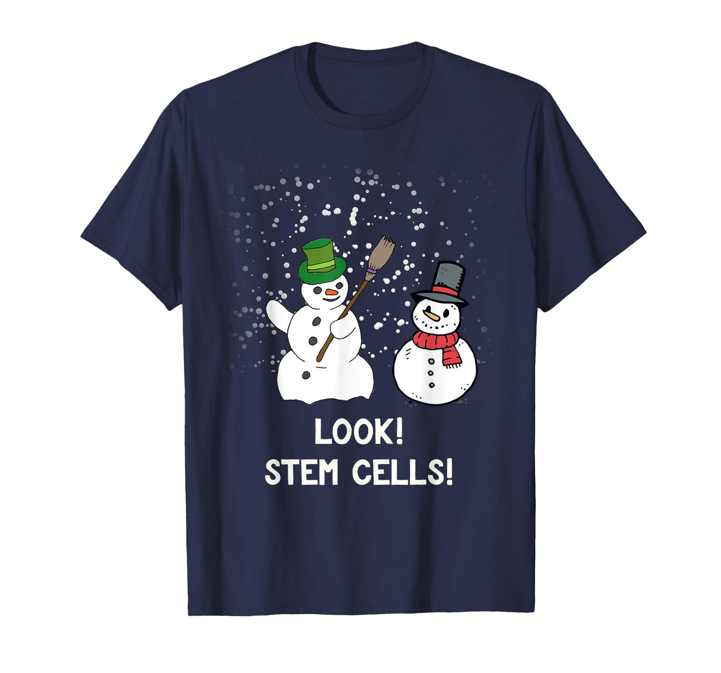 Funny Snowman Christmas Science Xmas Biology Snow Stem Cells T-Shirt