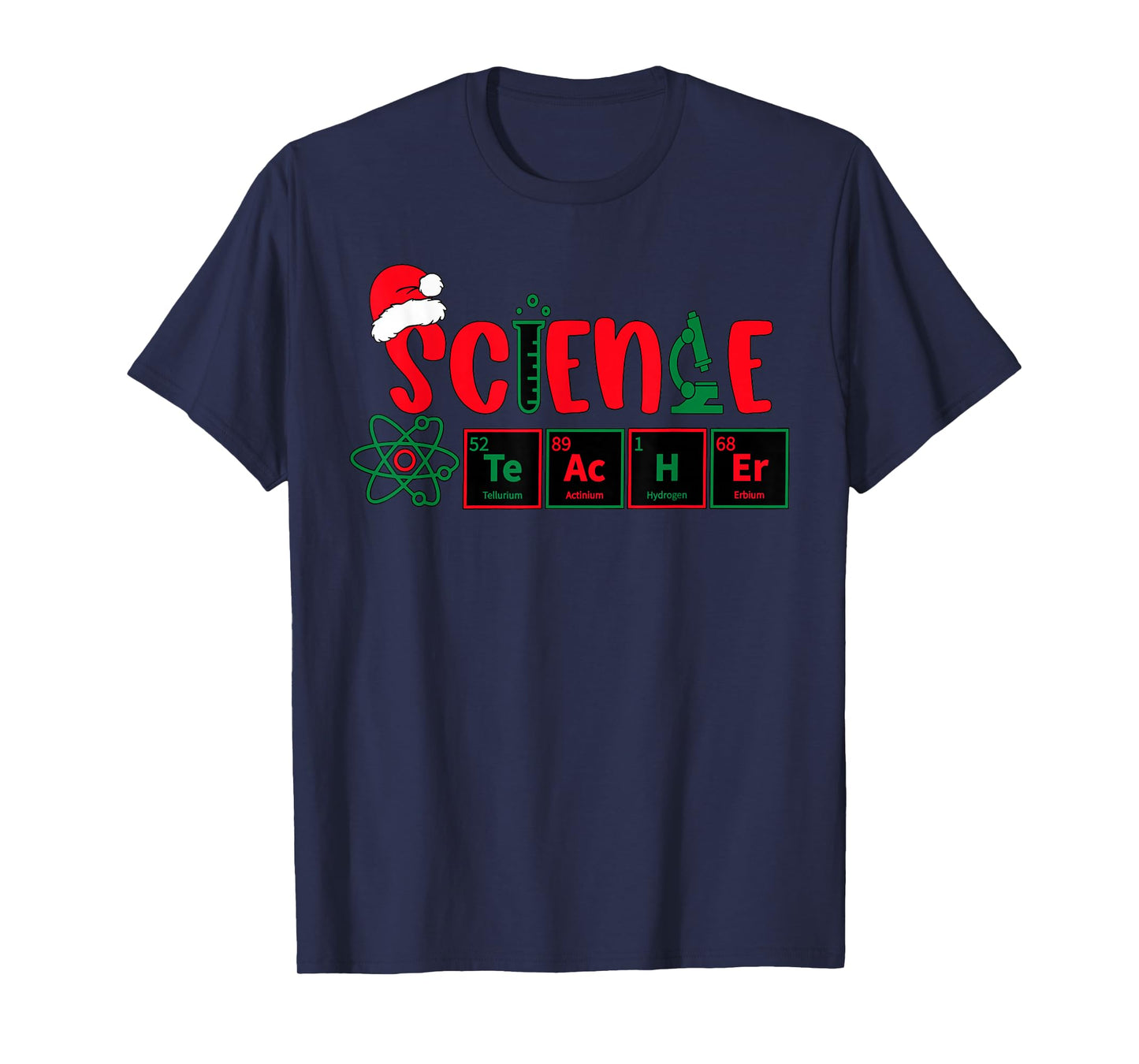 Christmas Science Teacher Santa Educator Chemical Elements T-Shirt