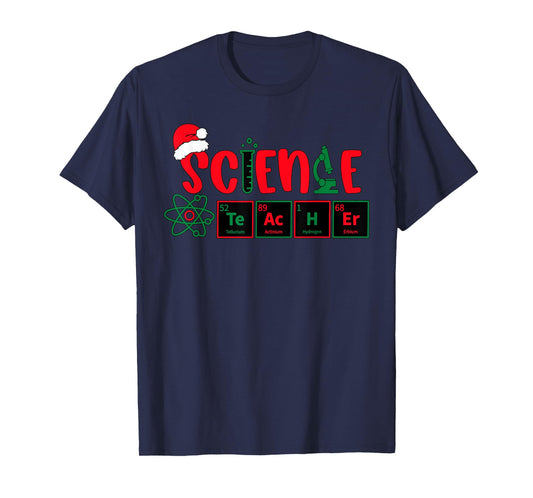 Christmas Science Teacher Santa Educator Chemical Elements T-Shirt