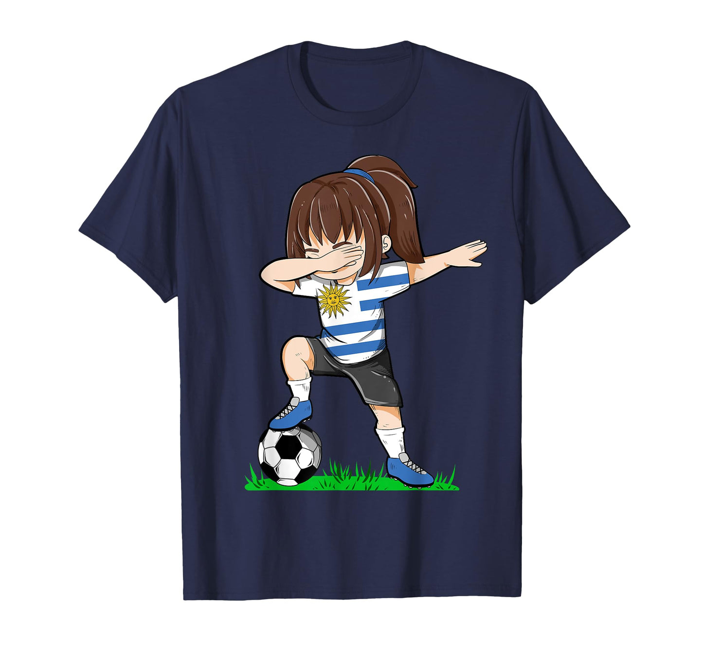 Soccer Uruguay Jersey Shirt Uruguay Flag Football Girls Dab T-Shirt