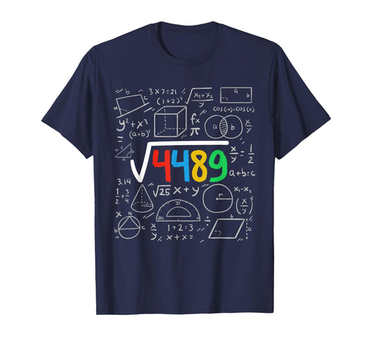 67 Meme Square Root 4489 Slang Six Seven Funny Math Teacher T-Shirt