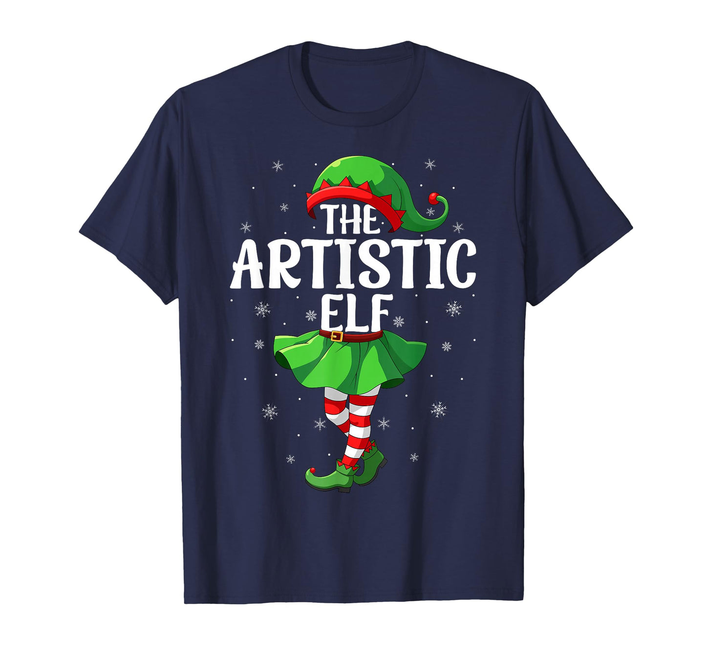 Artistic Elf Christmas Girls Women Elf Squad Xmas Family T-Shirt