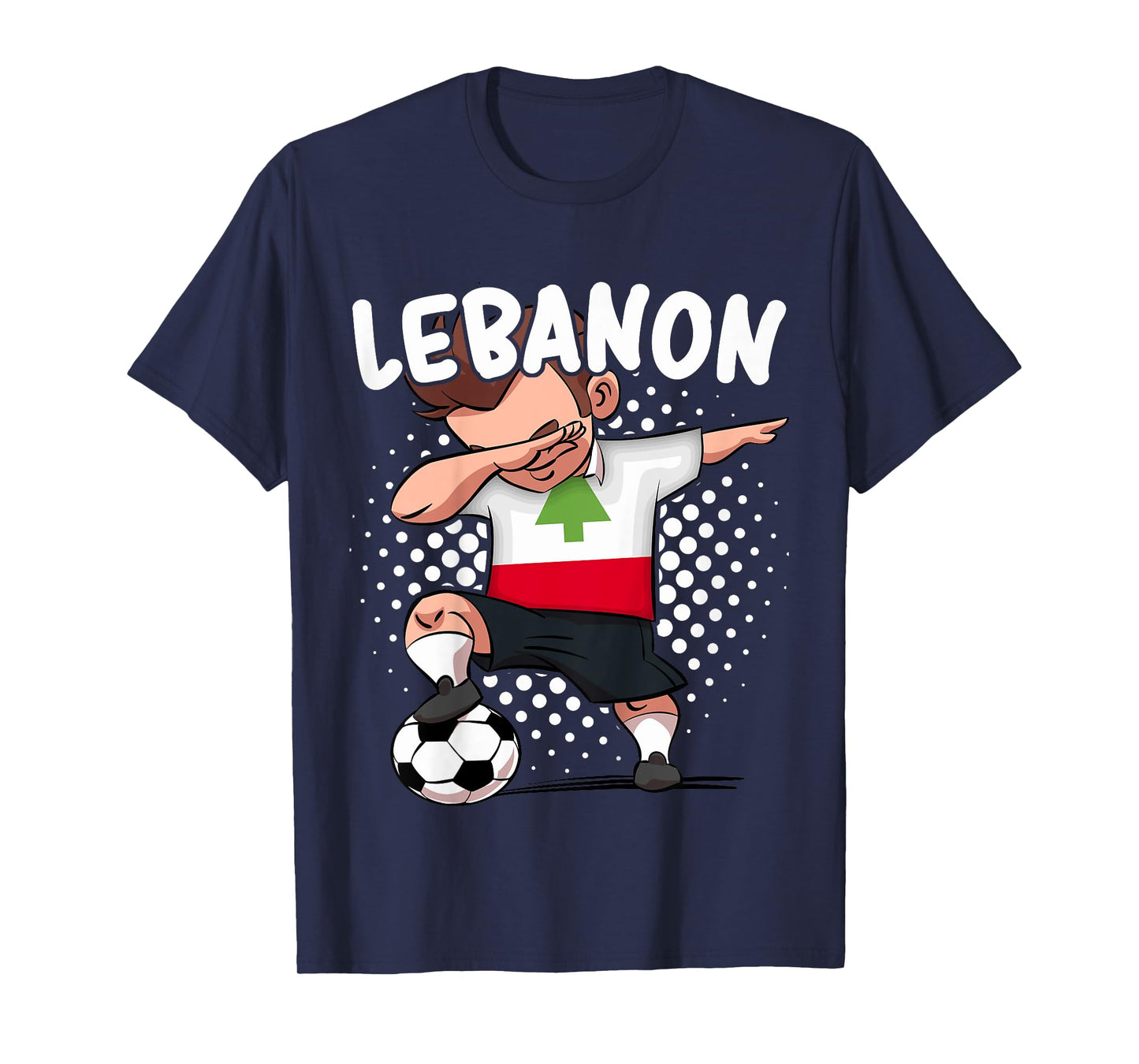 Kids Funny Soccer Dab Shirt for Boys Lebanon Soccer Lebanese Gift T-Shirt