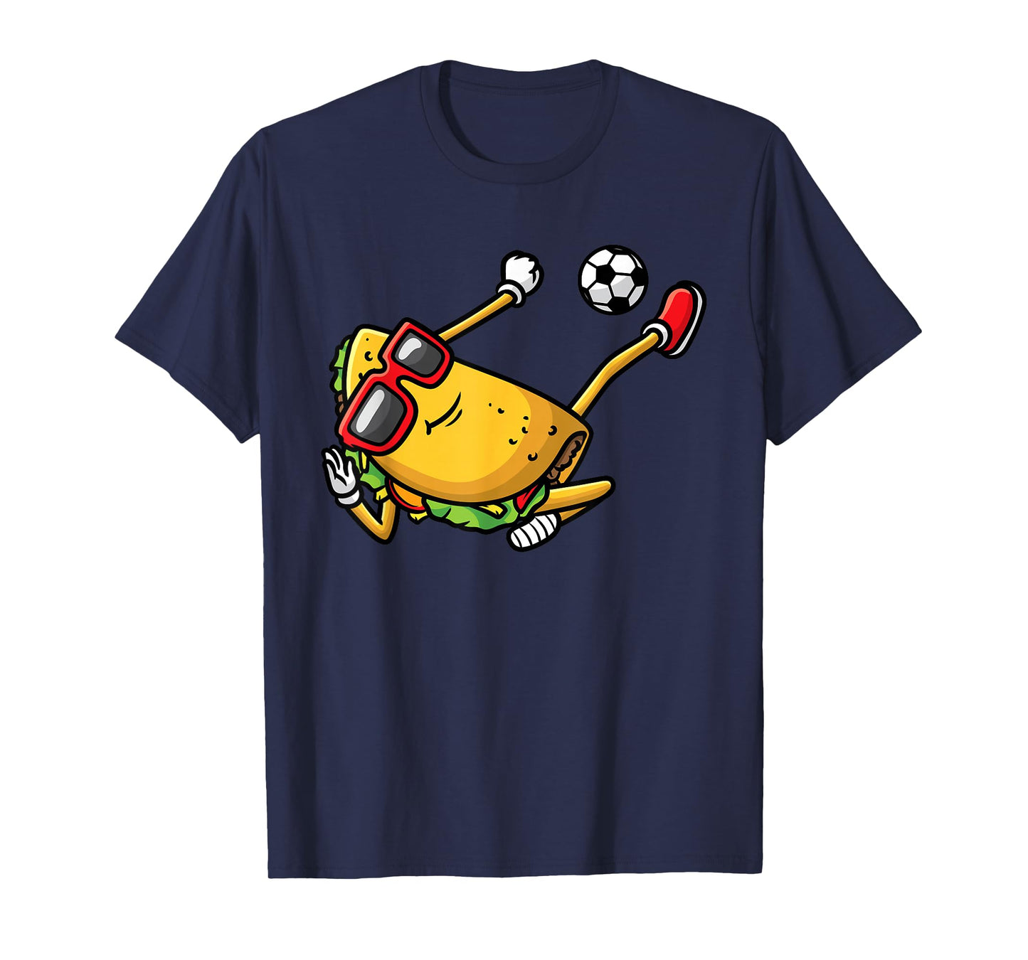 Taco Playing Soccer Mexican Cinco De Mayo Kids Men T-Shirt