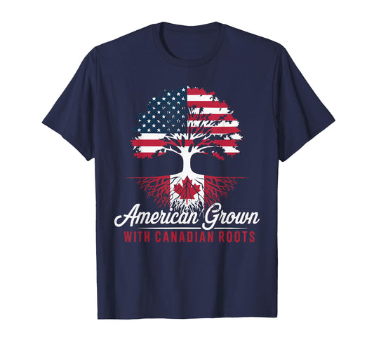 Half American Half Canadian USA Flag Canada America T-Shirt