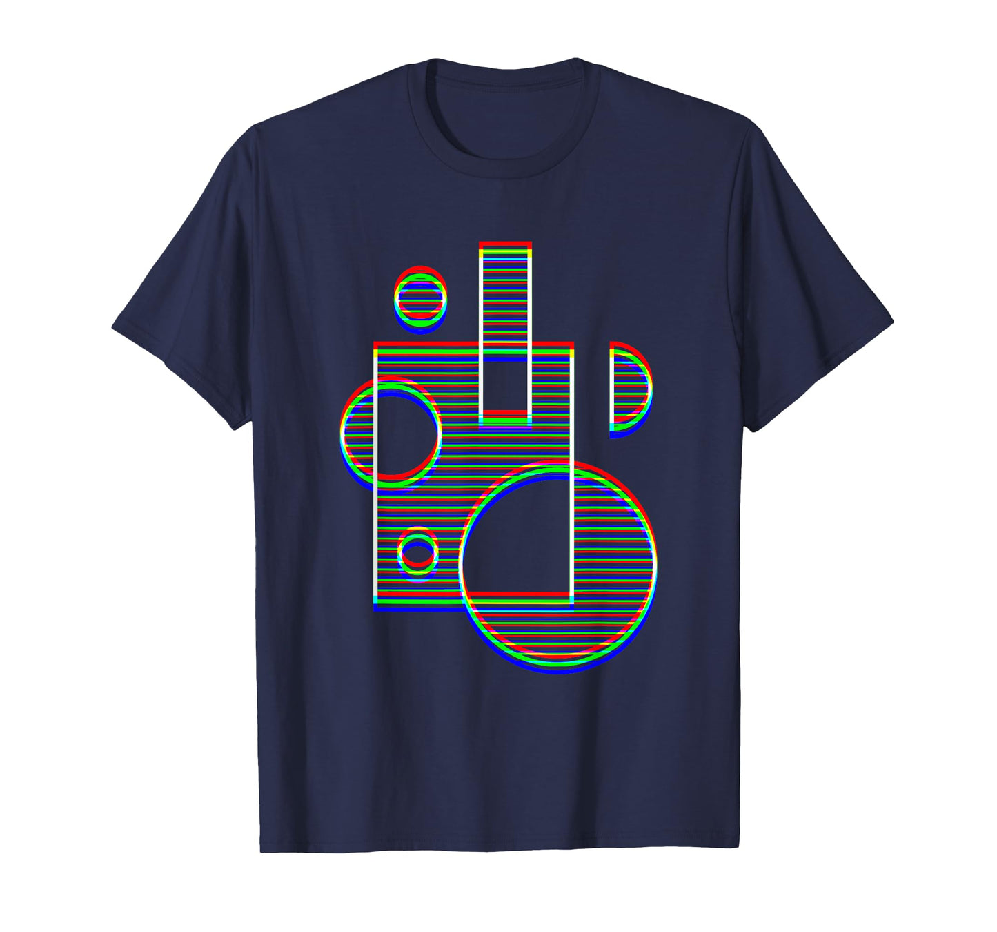 Trippy Geometric Shapes Optical Illusion EDM Abstract Art T-Shirt