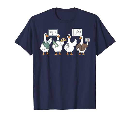 Cute Silly Goose Math Teacher Mathematics Student Educator T-Shirt