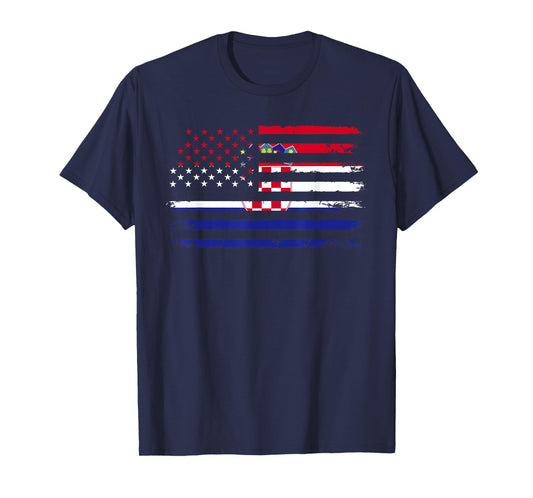 American Croatia Flag T-Shirt