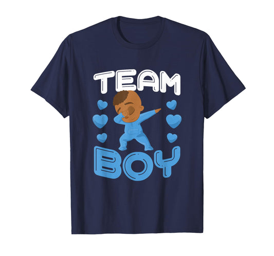 Cool Team Boy Gender Reveal Dabbing Black Baby It's A Boy T-Shirt
