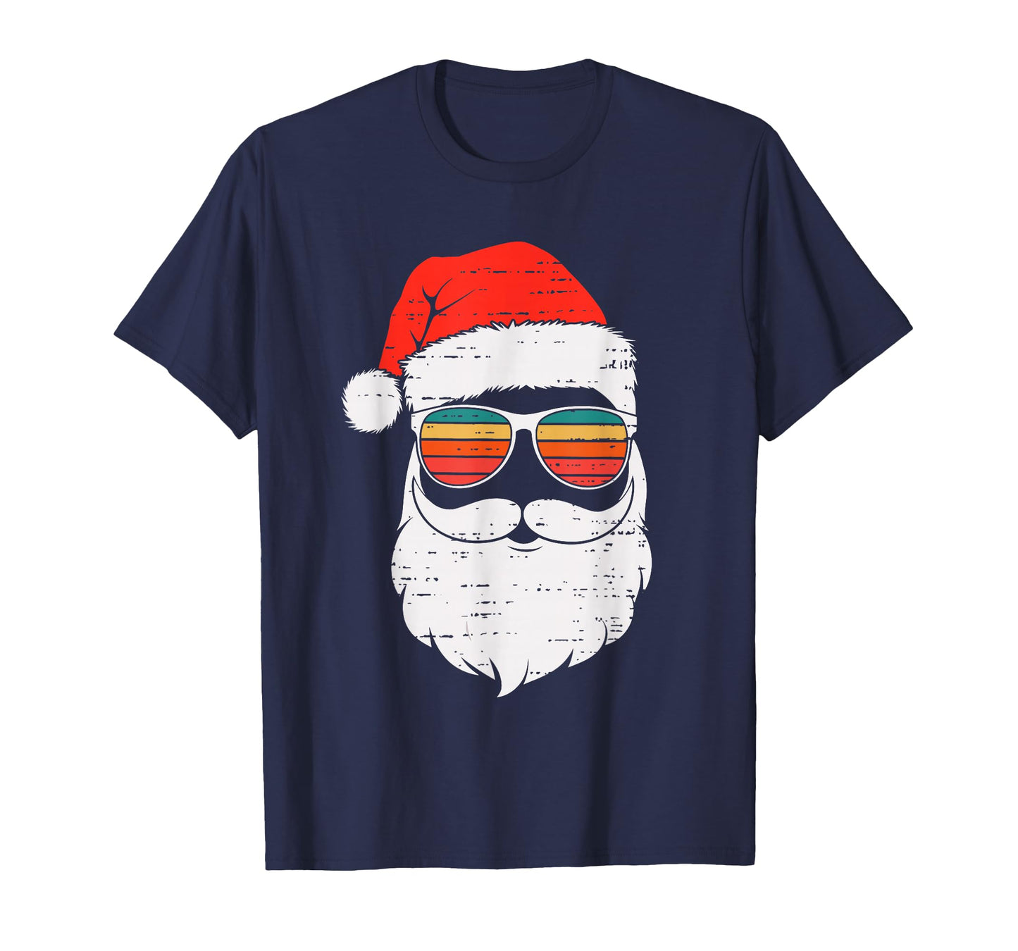 Retro Santa Face Sunglassed Christmas in July Summer Xmas T-Shirt