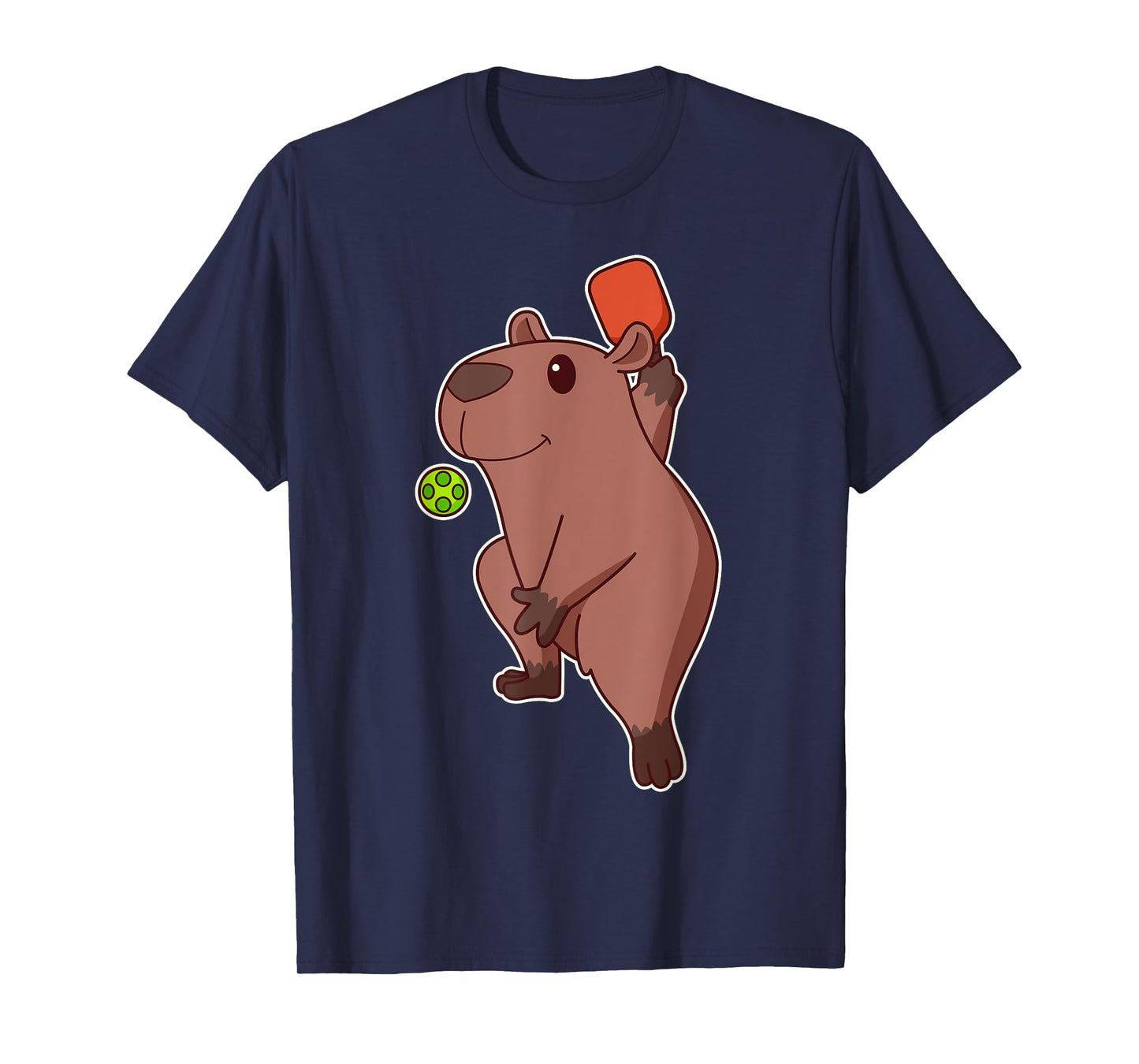 Cute Kawaii Capybara playing pickleball T-Shirt