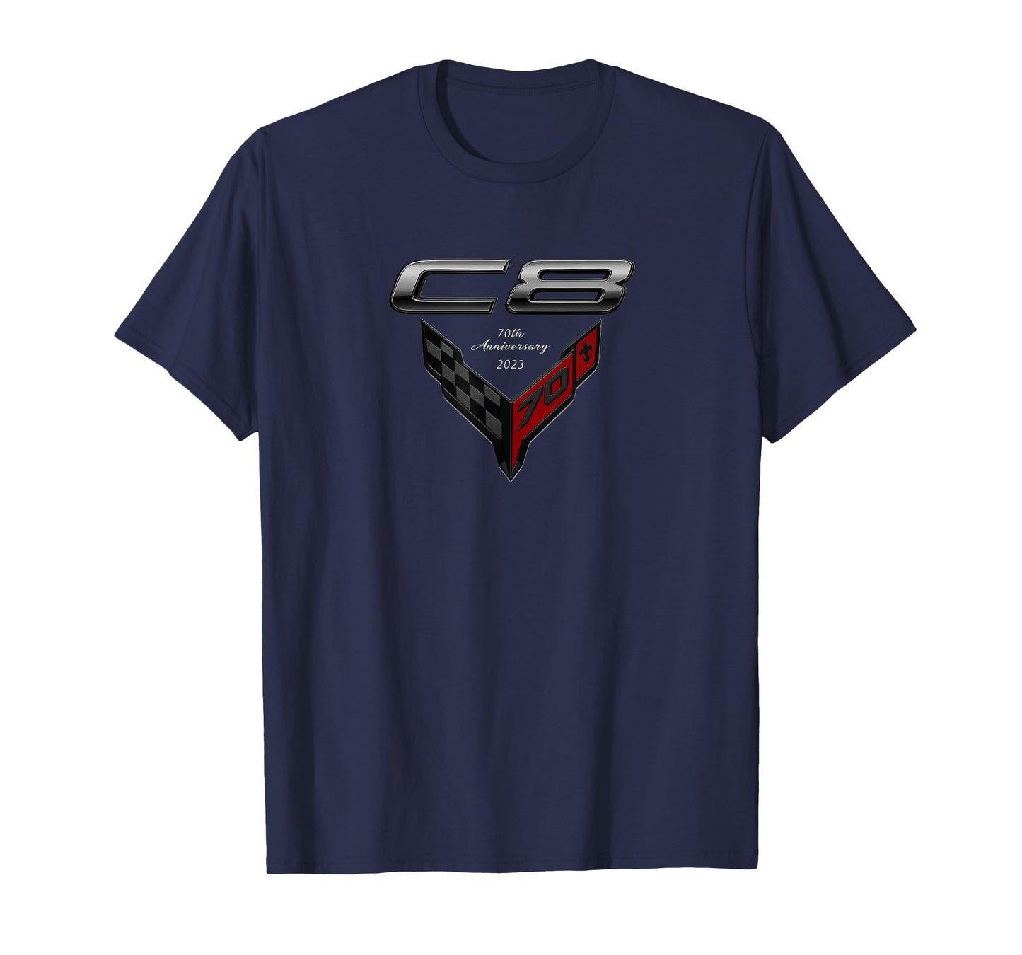 Classic C8 CAR Emblem 2023 70th Anniversary Sports CAR Badge T-Shirt