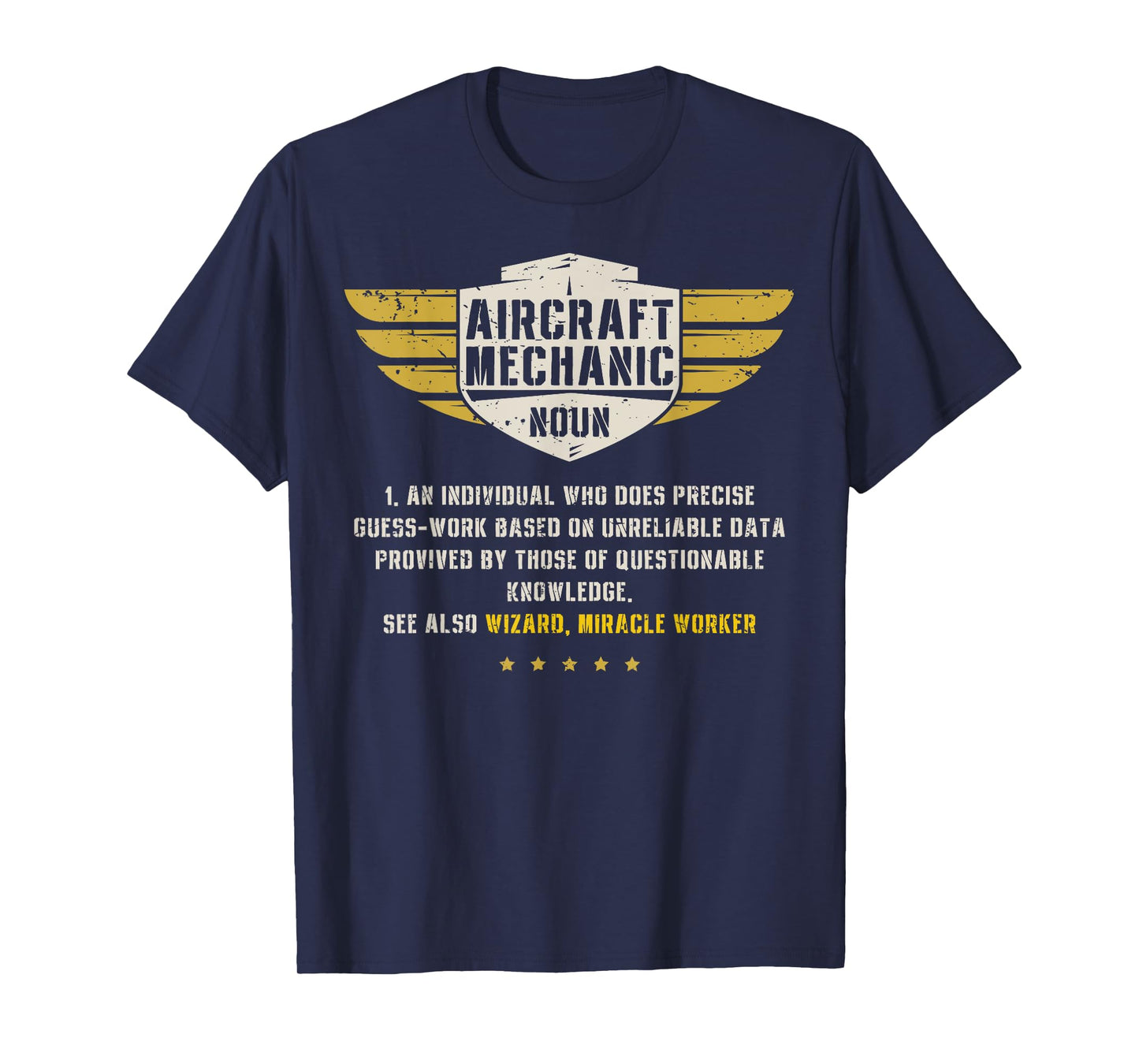 Aircraft Mechanic Definition Funny Noun Meaning Gifts Men T-Shirt