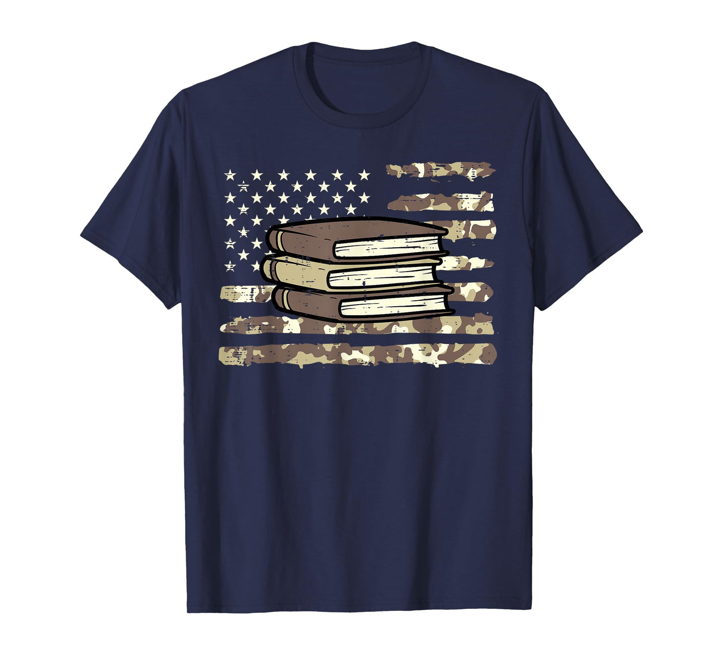 Camo Across America Read Reading Book Librarian Men Women T-Shirt