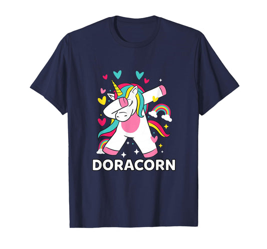 Doracorn Personalized Name Dabbing Unicorn Dora T-Shirt