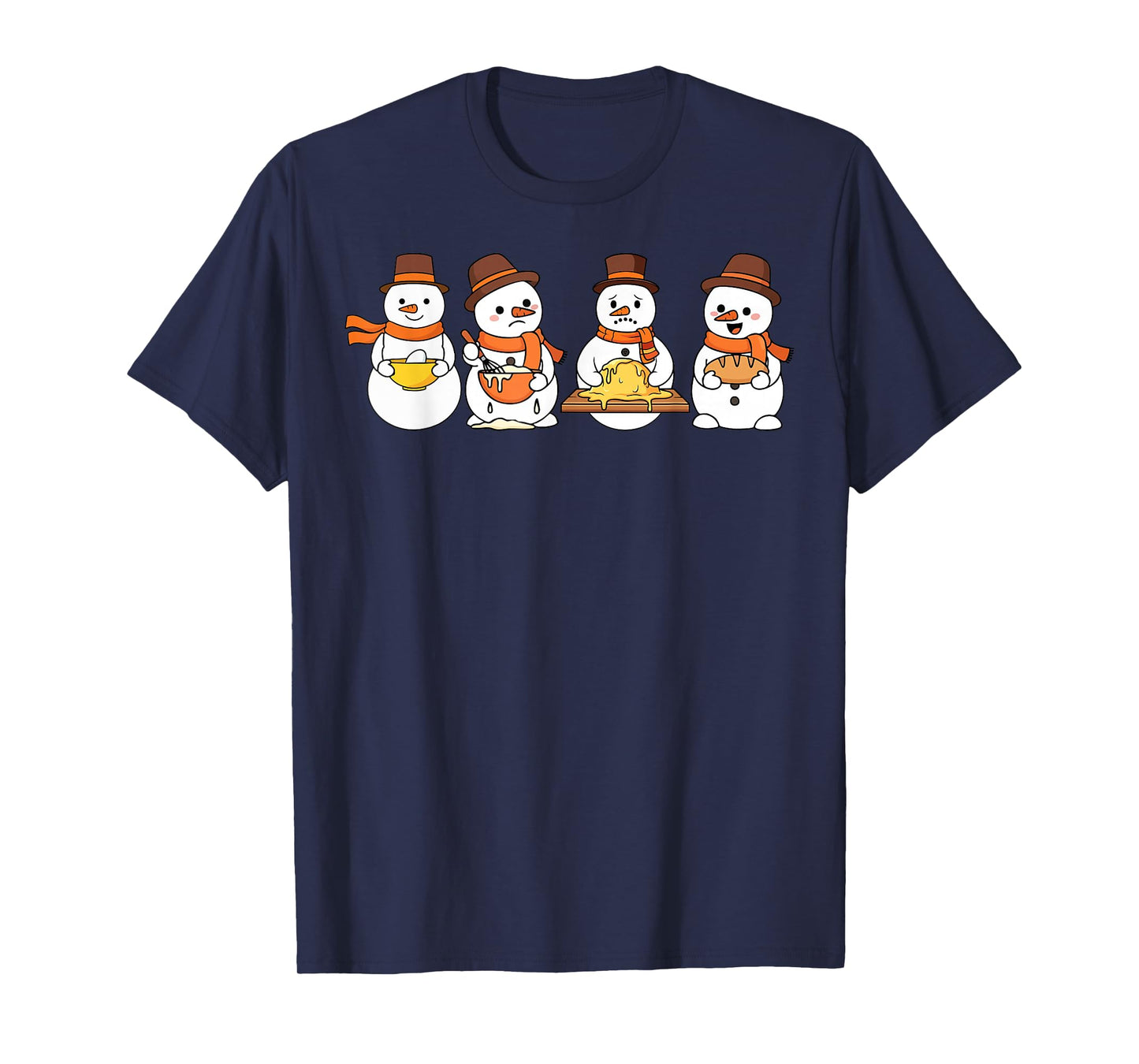 Christmas Snowman Baking Sourdough Bread Chef Baker Funny T-Shirt