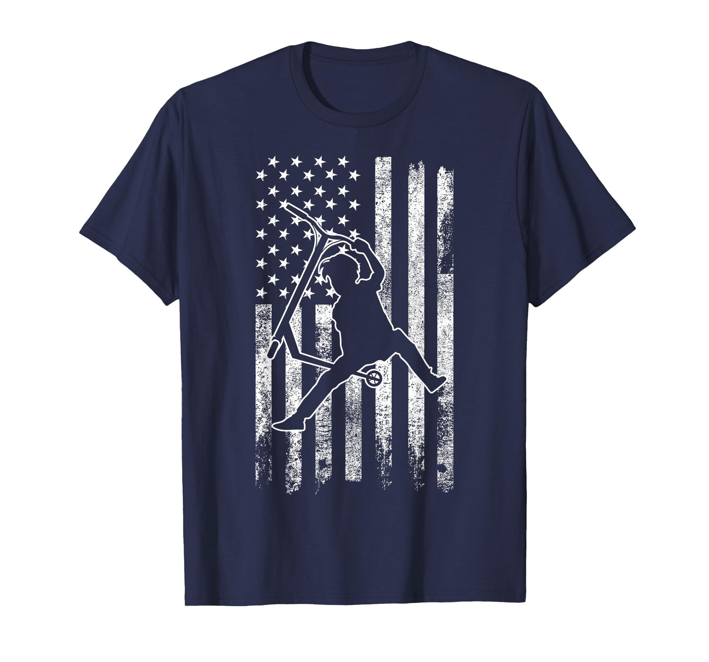 Scooter Stunt US Flag Retro Scooter Boys Kids T-Shirt