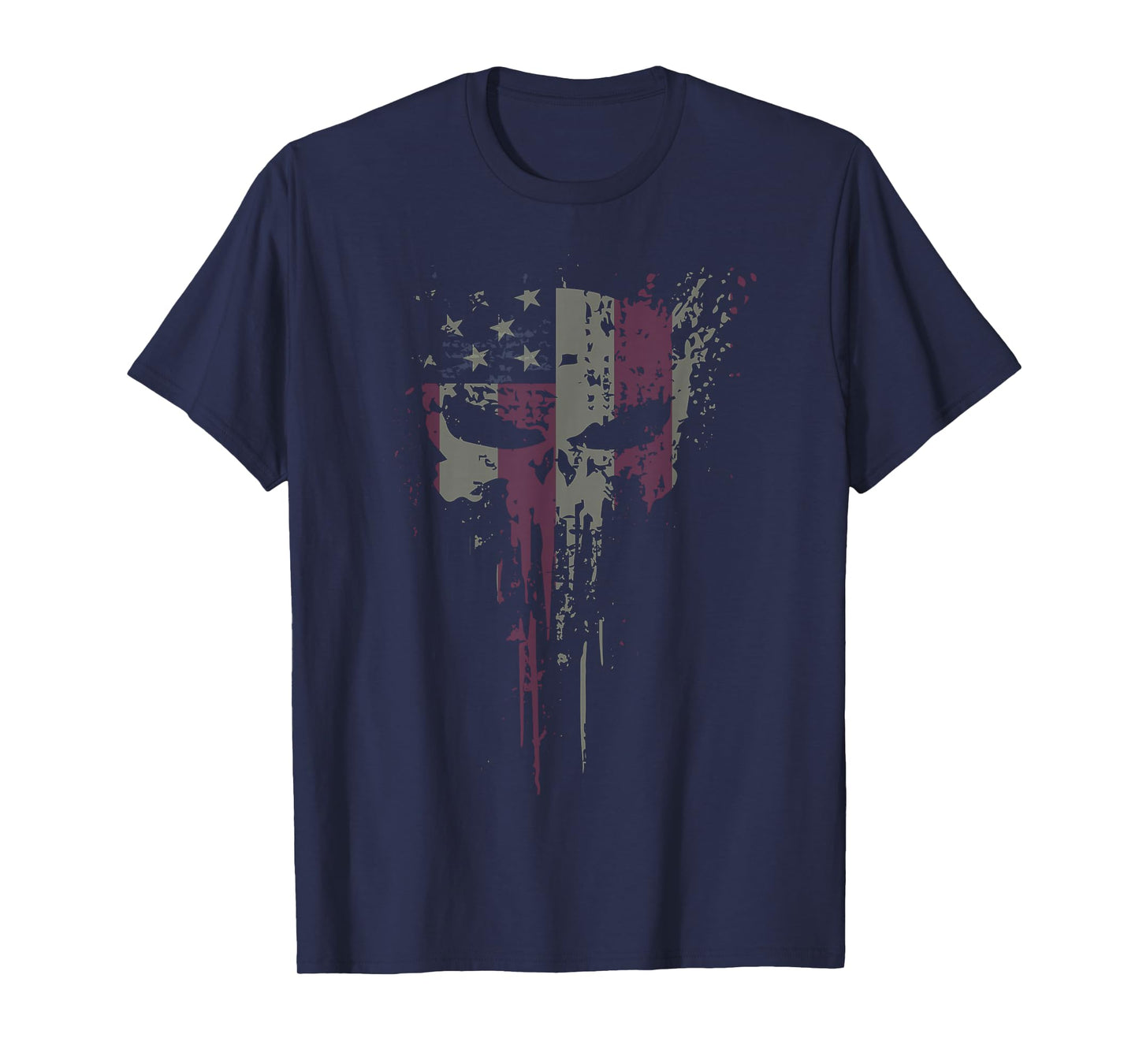 American Skull Flag Ghost Reaper Patriotic T-Shirt