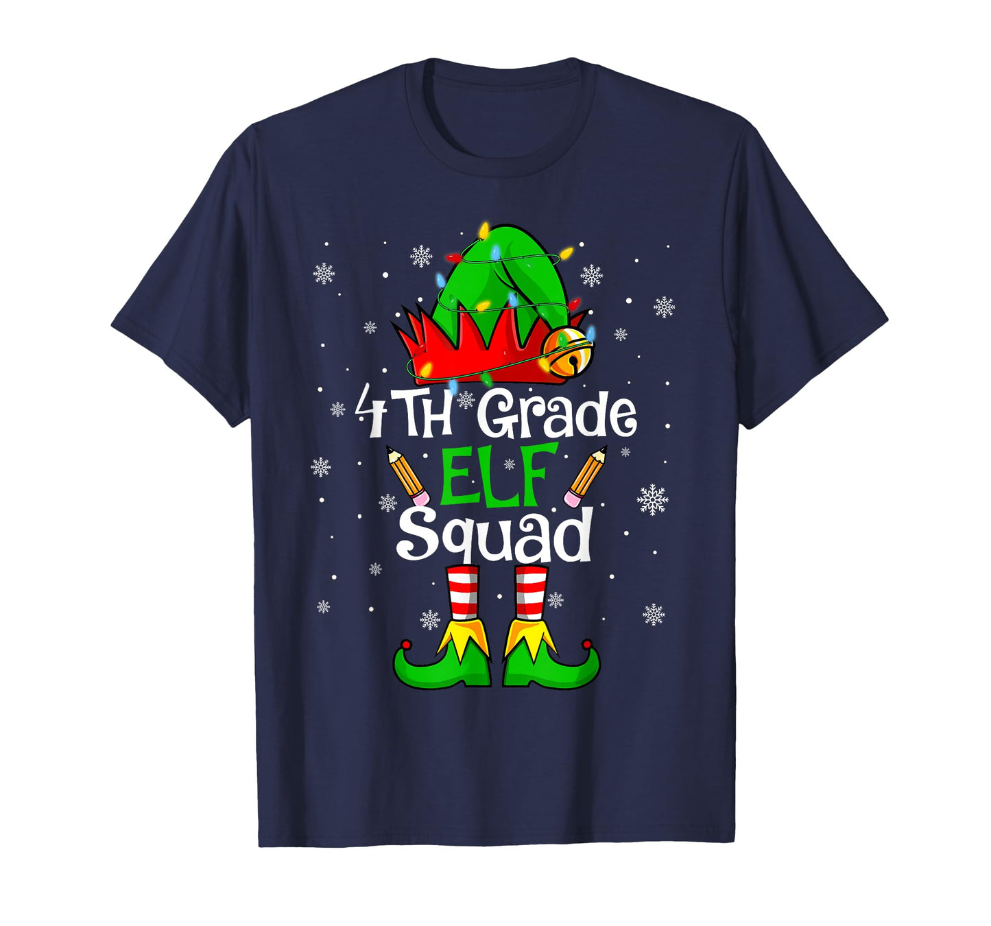 Christmas 4th Grade Elf Squad Fourth Grade Teacher Student T-Shirt