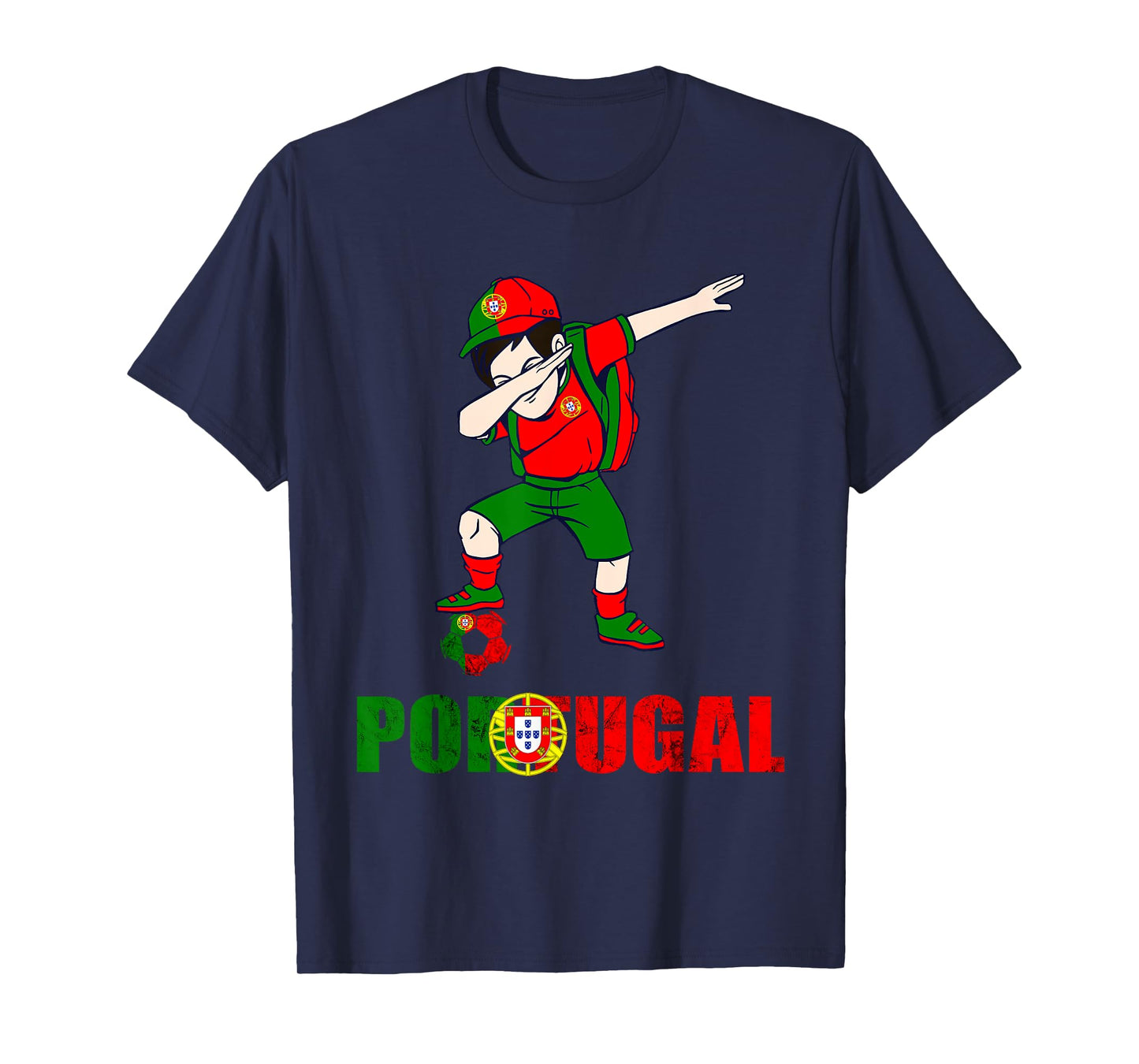 Portugal Flag Dabbing Boy Portugal Soccer Portuguese Pride T-Shirt