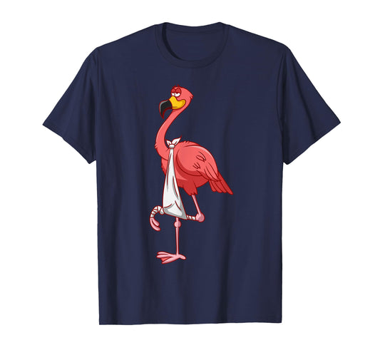Cool Broken Leg Flamingo | Funny Fractured Shorebird Gift T-Shirt